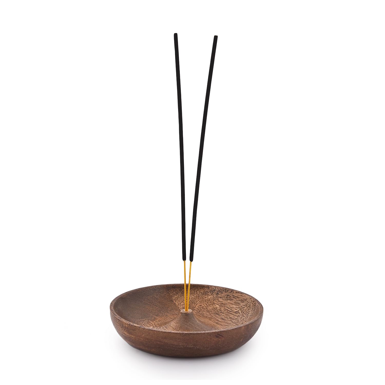 SAMHITA Wooden Round Incense Bowl, Incense Plate Holder, Ash Catcher for Home D  cor, Home,Office,Club, Aromatherapy (5 x 5 x 1)