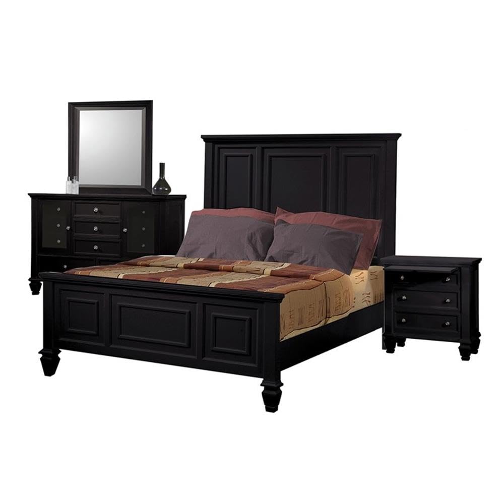 Coaster Sandy Beach California King Bed 4-Piece Set, Black