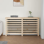 Vidaxl Radiator Cover - Solid Pine Wood - Brown Natural - 60.2"X7.5"X33.1" - With Shelf Space And Horizontal Slats - Assembly Required