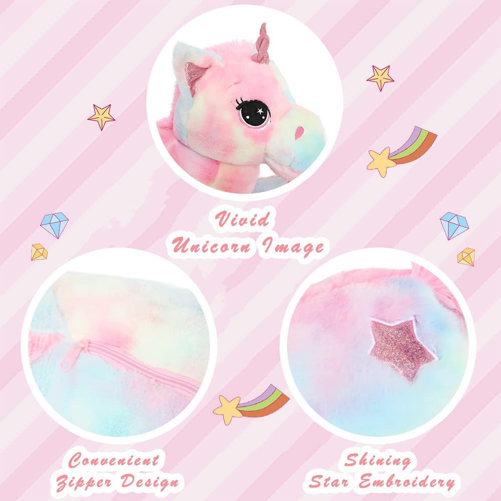 Muiteiur 43.4' Large Pink Unicorn Plush Pillow - Soft Stuffed Animal Toy Gift For Girls