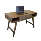Os Home And Office Model Mid Century One Drawer And Sturdy Legs Desk, Brown
