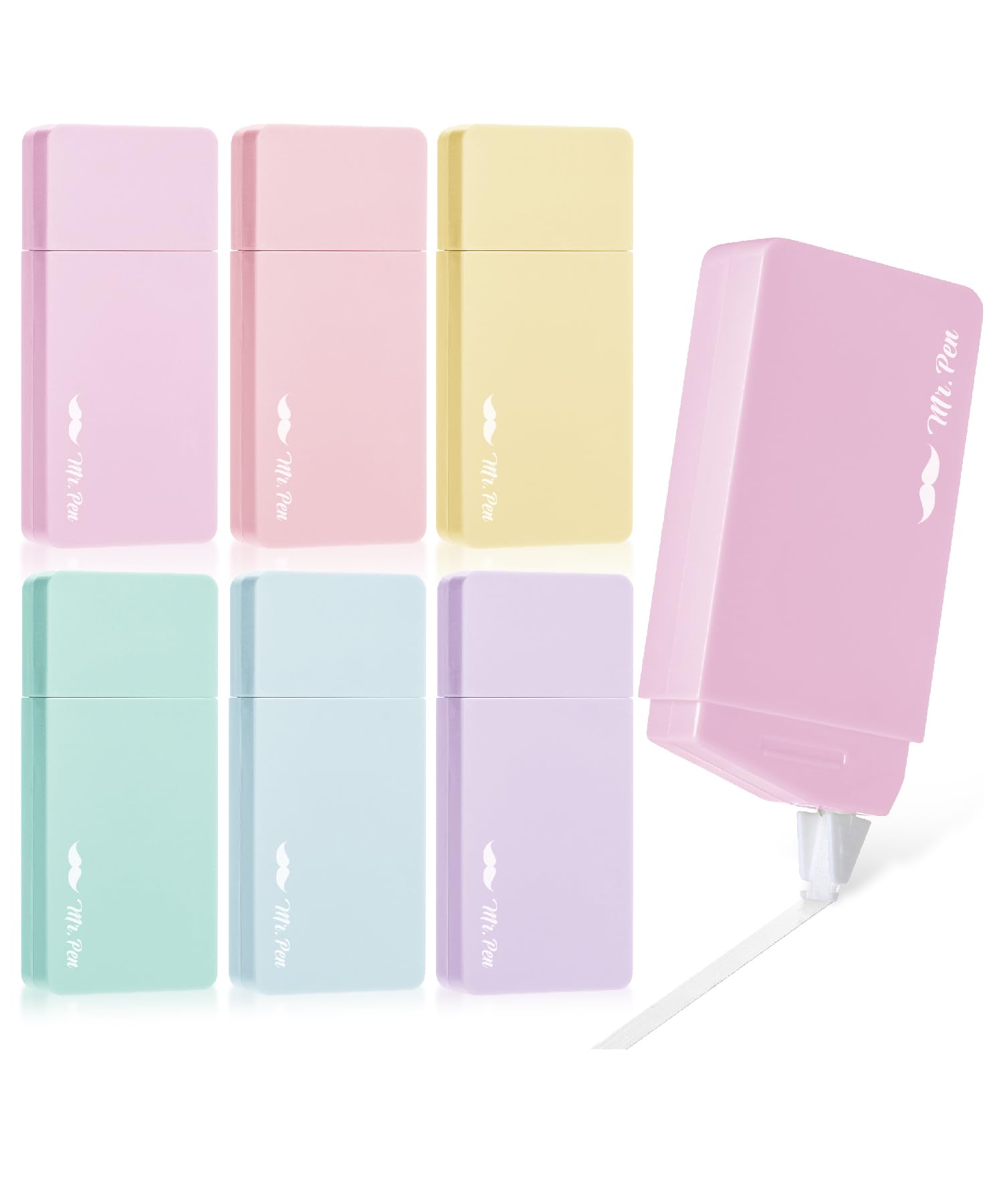 Mr. Pen- Aesthetic Correction Tape, 0.2' X 236', 6 Pcs, Pastel Colors, Cute Correction Tape
