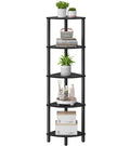 VIMBER Corner Shelf, 5-Tier Corner Bookshelf, Industrial Corner Ladder Shelf, Modern Display Shelf for Living Room, Bedroom, Kit