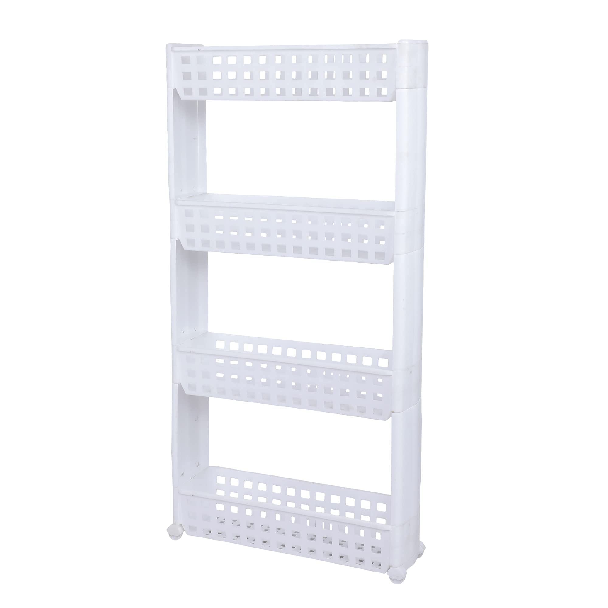 Navrang Multipurpose Plastic Rack And Shelves For Kitchen & Office Use, 4 Tier Basket For Home Super Sturdy Organiser Storage, W