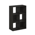 Furinno Pelli Cubic Multipurpose Clothing & Closet Storage Organizer Shelf, 6-Cube, Espresso