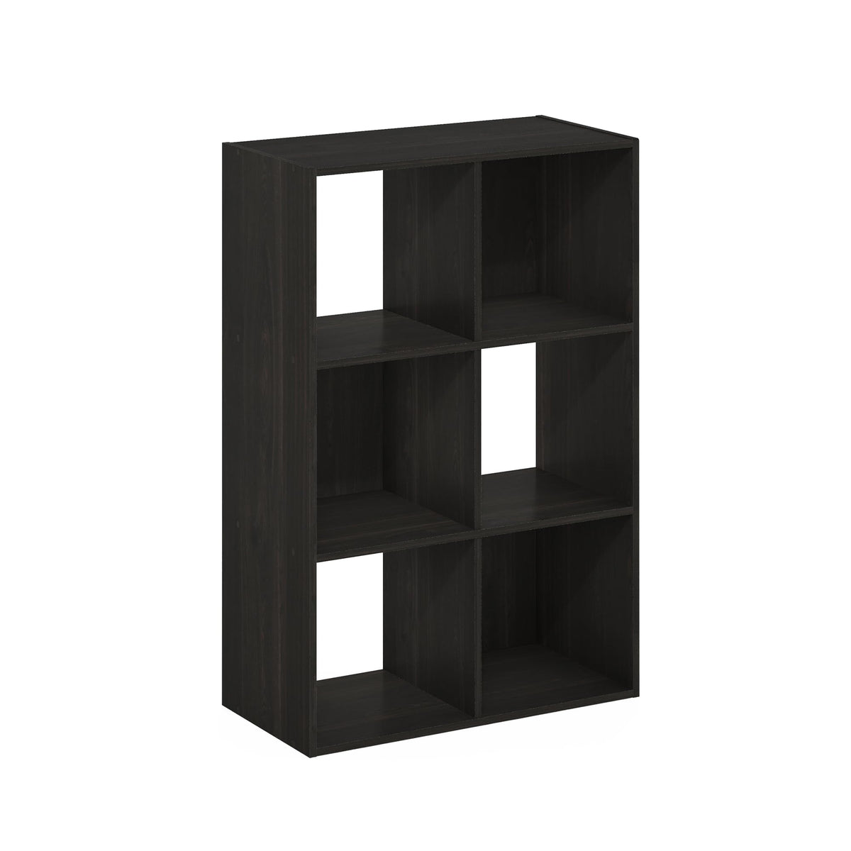 Furinno Pelli Cubic Multipurpose Clothing & Closet Storage Organizer Shelf, 6-Cube, Espresso