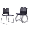 Sidanli Stacking Chairs Stackable Waiting Room Chairs Conference Room Chairs-Black (Set Of 4)