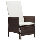 vidaXL - Brown Modern Patio Chair with Customizable Reclining Positions and Built-in Footrest, Constructed from Durable Poly Rattan and Sturdy Powder-Coated Steel, Stand-Out Style and Functionality