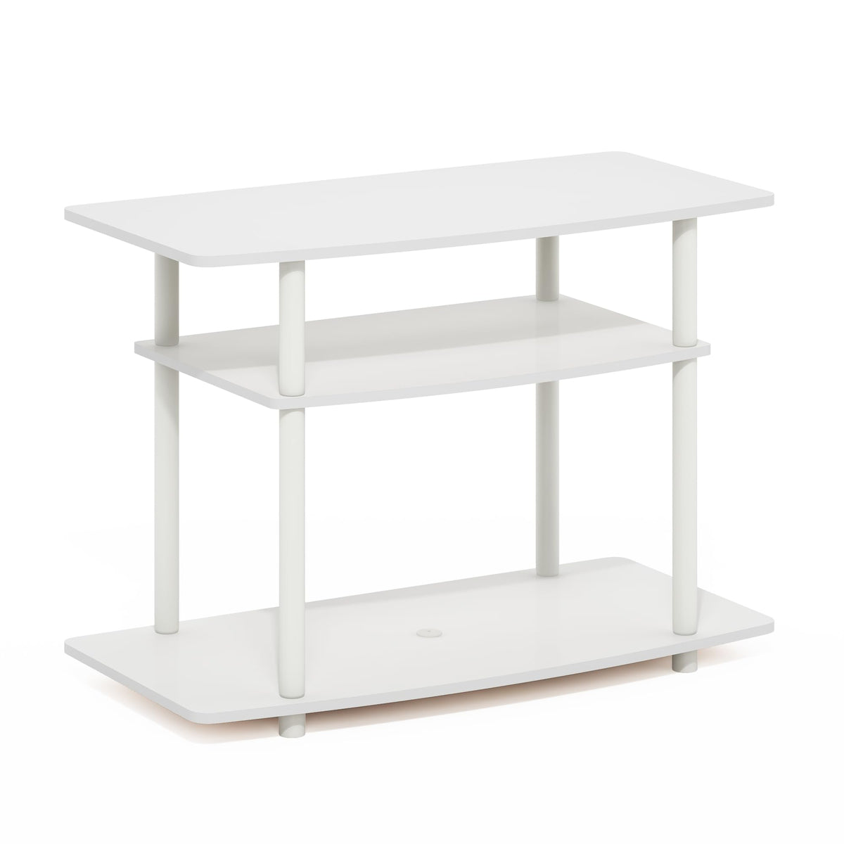 Furinno Turn-N-Tube No Tools 3-Tier Tv Stands, White/White