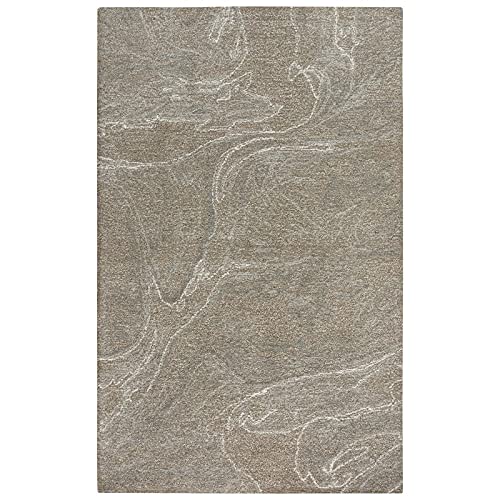 Peace 7'9&quot; X 9'9&quot; Abstract Brown/Brown Hand-Tufted Area Rug