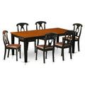 East West Furniture QUKE7-BCH-LC 7 Piece Dinette Set Consist of a Rectangle Dining Room Table with Butterfly Leaf and 6 Faux Leather Upholstered Dining Chairs, 40x78 Inch, Black & Cherry
