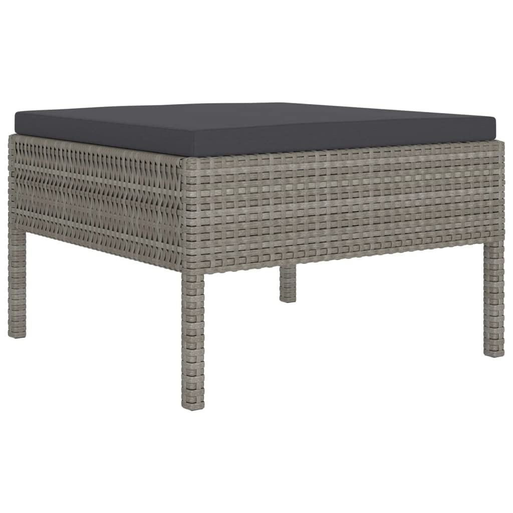 vidaXL Patio Lounge Set 5 Piece, Patio Furniture Set for Outside, Sectional Sofa with Cushions, Sofa, Farmhouse Modern, Poly Rattan Gray