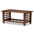 Baxton Studio Larissa Modern Classic Mission Style Living Room Occasional Coffee Table Rubberwood/Cherry Brown