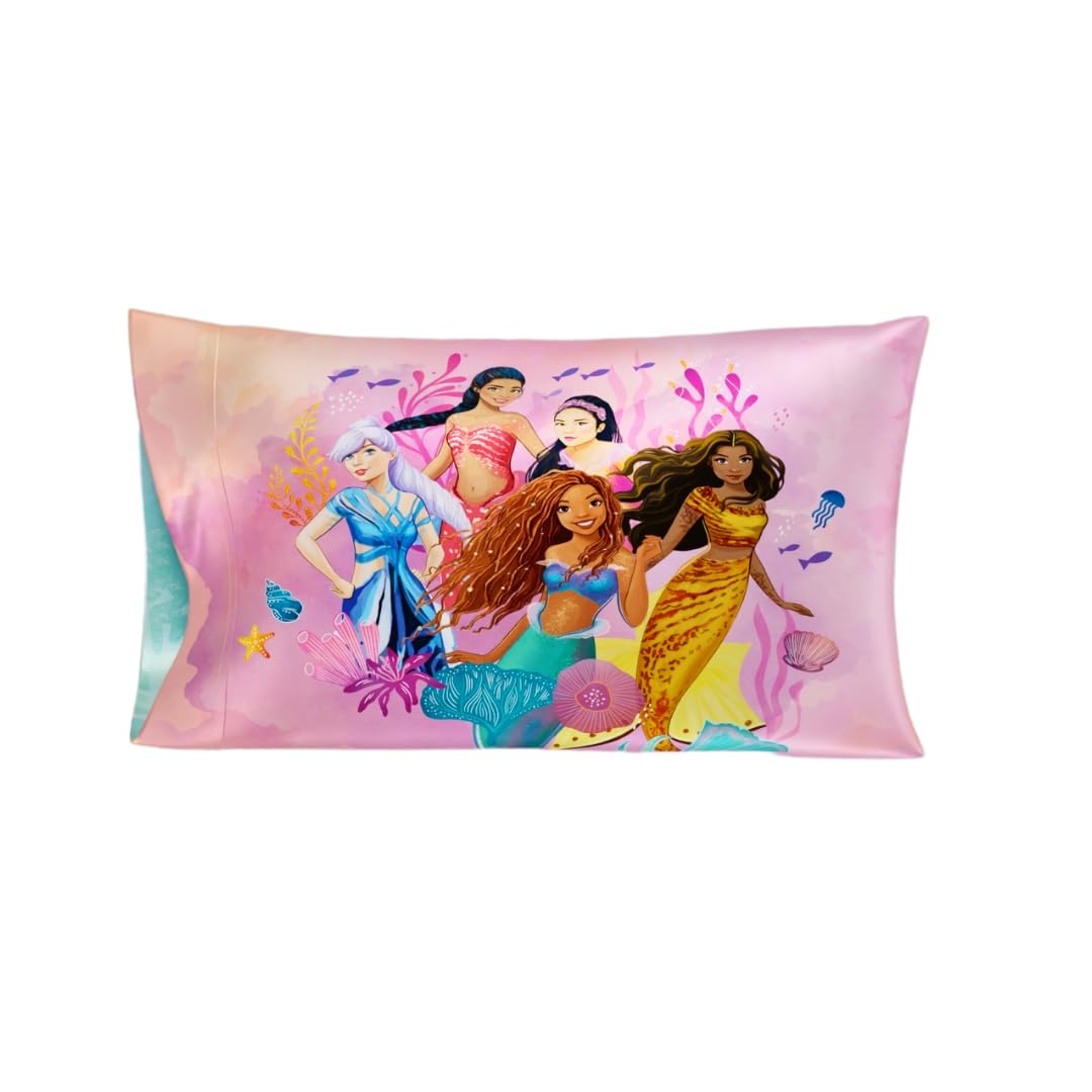 Franco The Little Mermaid Live Action Kids Beauty Silky Satin Standard Reversible Pillowcase Cover 20X30 For Hair And Skin, (Off