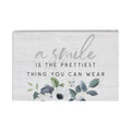 Simply Said, INC Small Talk Rectangles, A Smile is The Prettiest Thing You Can Wear - 3.5x5.25 Wood Sign STR1496