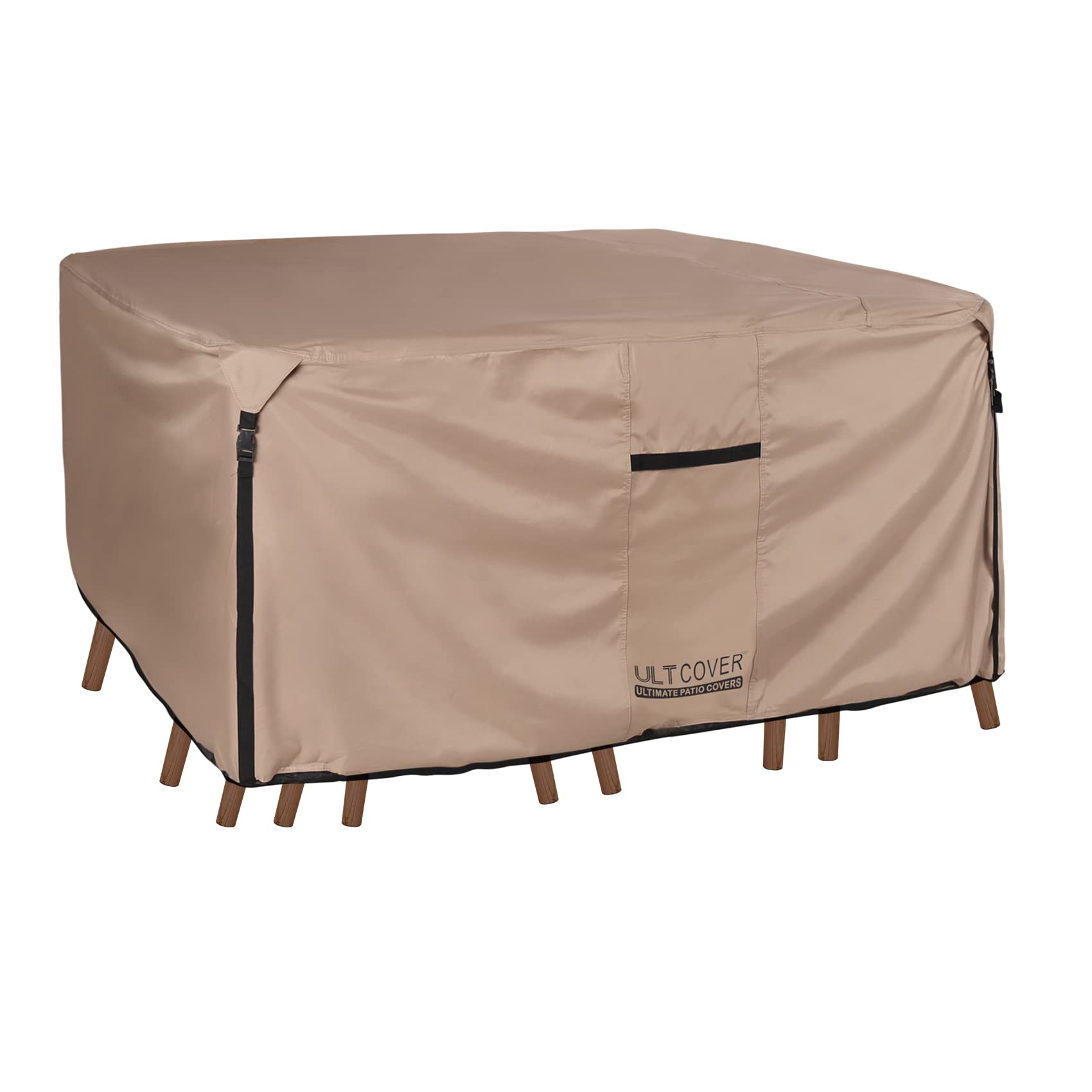 Ultcover Square Patio Heavy Duty Table Cover - 600D Tough Canvas Waterproof Outdoor Dining Table And Chairs General Purpose Furn