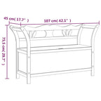 vidaXL White Bench with Storage, Comfort Backrest and Armrests, Solid Wood and Moisture-Resistant Engineered Wood, Ideal for Hallways, Living Room or Patio
