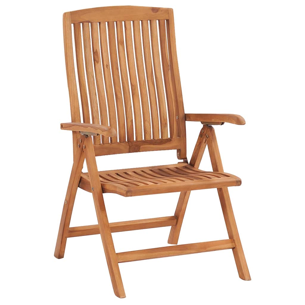 vidaXL 6X Solid Teak Wood Reclining Patio Chairs Garden Outdoor Balcony Backyard Terrace Lounge Dinner Dining Seating Home Furniture