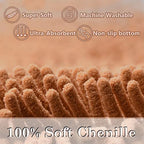 2 Piece Bathroom Rugs Set Bath Mat, Soft Absorbent Chenille Bath Rugs Luxury Bath Carpet, Thick Plush Bathtub Mat, Non-Slip Bath