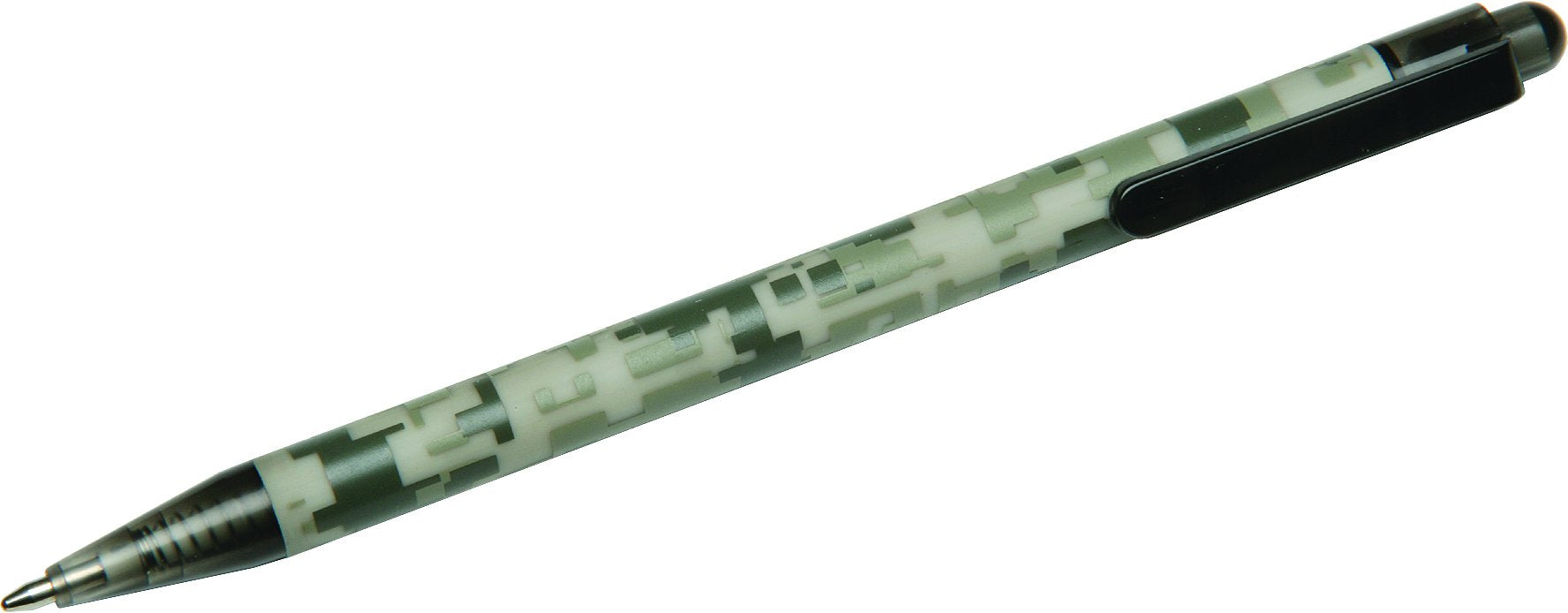 Skilcraft Acu-500 Slim Line Pen, Camouflage, Barrel, Medium Point, Black Ink, Box Of 12 (7520-01-457-5400)