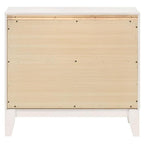 Acme Haiden Wooden Rectangular 2-Drawer Nightstand with Silver Trim in White