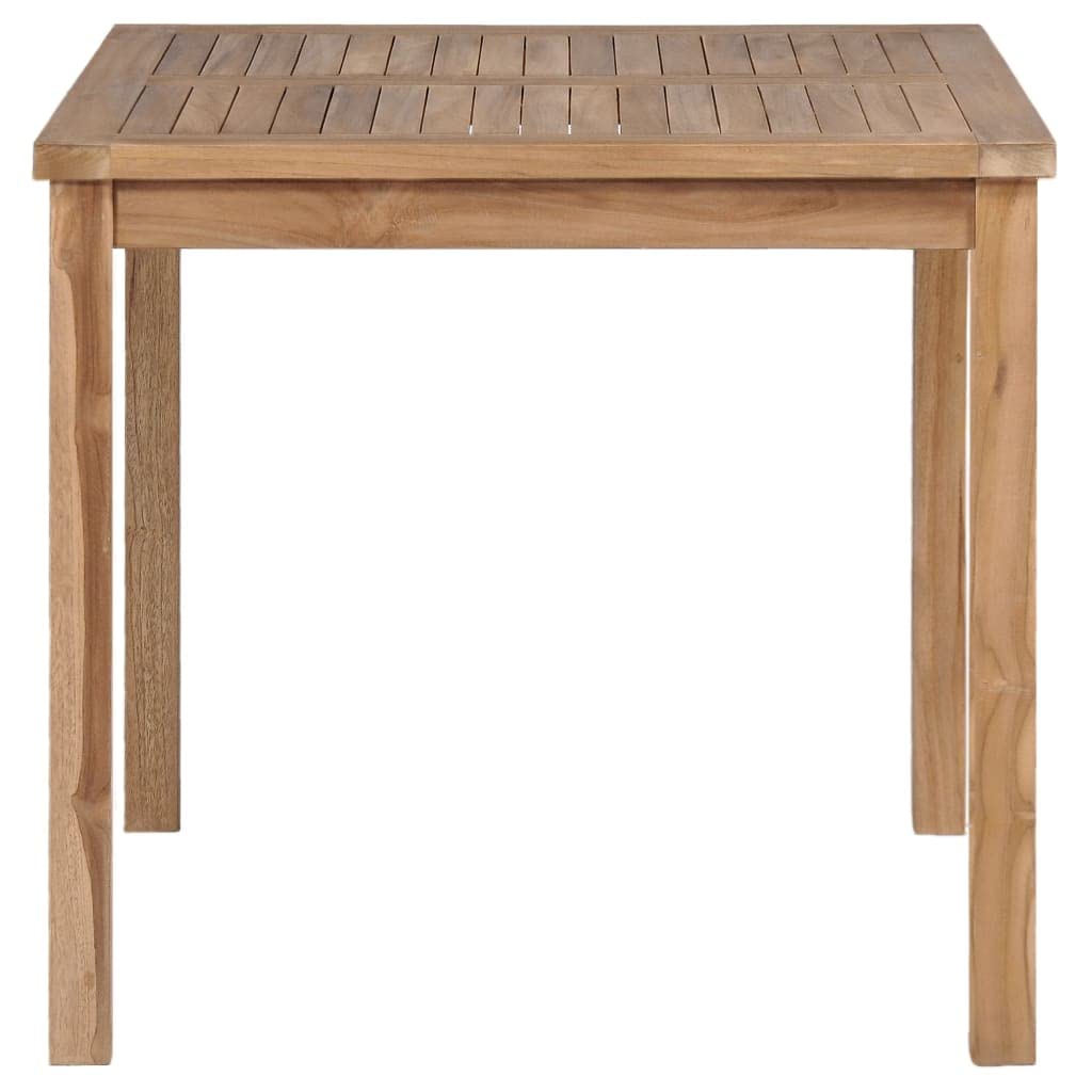 vidaXL Solid Wood Teak Patio Table Lawn Yard Terrace Balcony Wooden Patio Backyard Garden Outdoor Furniture Dining Dinner Meal Table 31.5"