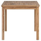 vidaXL Solid Wood Teak Patio Table Lawn Yard Terrace Balcony Wooden Patio Backyard Garden Outdoor Furniture Dining Dinner Meal Table 31.5"