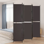 vidaXL 5-Panel Room Divider - Versatile Partition Screen, Easy to Fold & Store, Durable 100% Polyester Fabric, Ideal for Bedroom, Living Room, Modern Brown Design