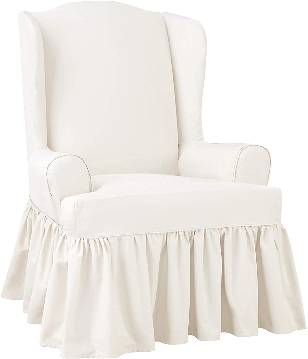 Surefit Essential Twill Parent Listing (Wing Chair, White)