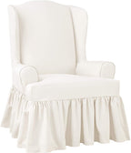 Surefit Essential Twill Parent Listing (Wing Chair, White)