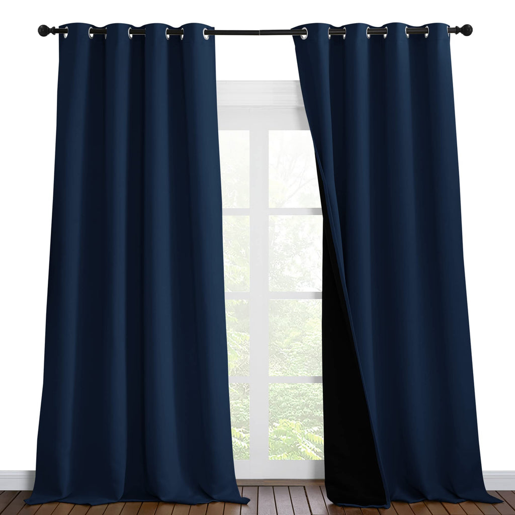 Nicetown 100% Blackout Curtains 102 Inches Long, Noise Reduction Window Treatment Curtains, Thermal Insulated Energy Smart Drape