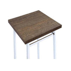 Acme Nadie Wood and Metal Square Pub Table in Oak and Chrome