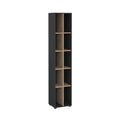Sign Narrow 10 Shelf Bookcase/ bookcase with divider, Matte Grey/Jackson Hickory