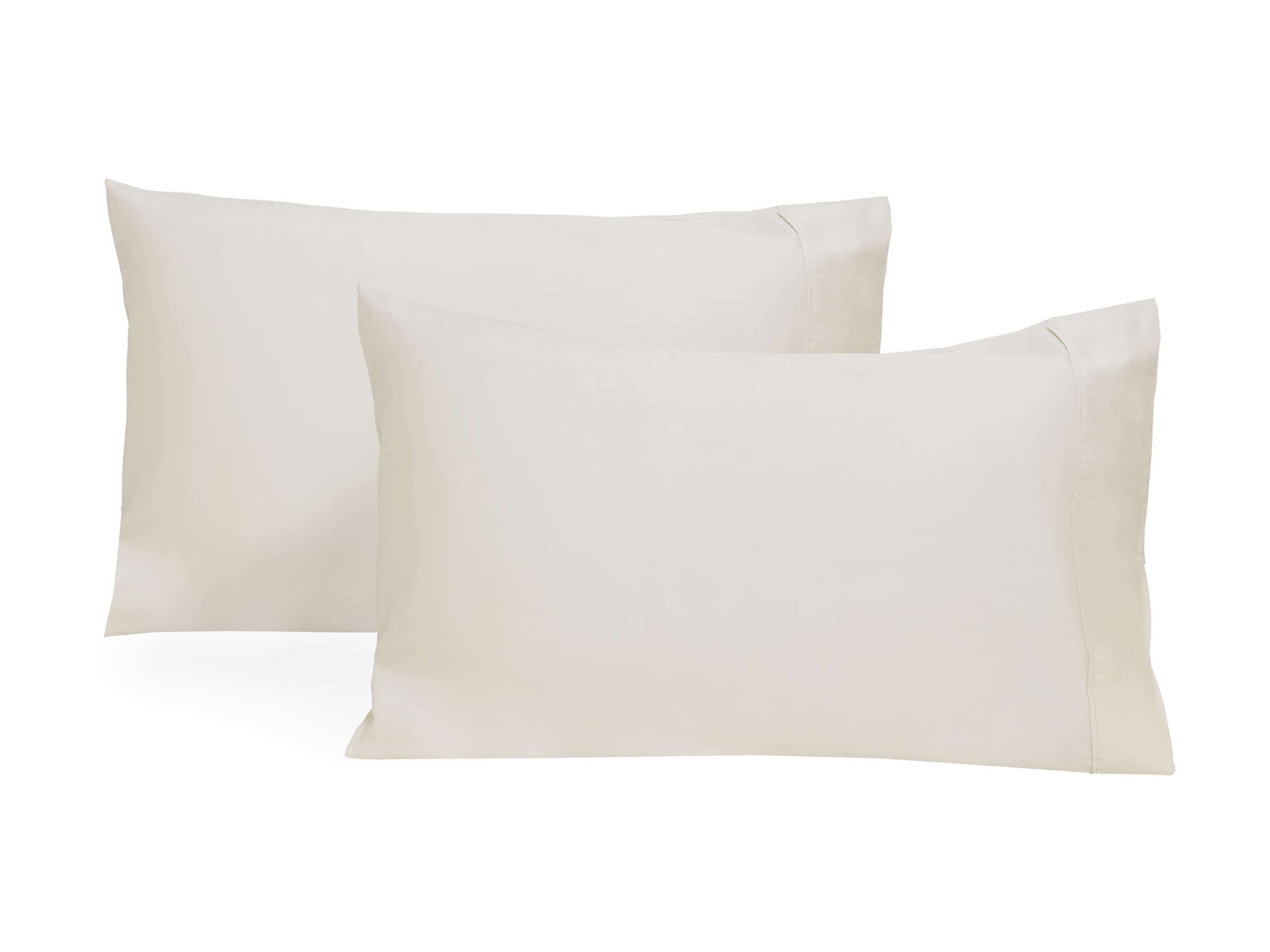 Organic Cotton Standard Size Pillowcases - Off-White, Gots Certified, 400 Thread Count, 21'X30', Unbleached, Dye-Free All Natu