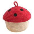 FONDOTIN Cotton Rope Basket Woven Storage Basket 7.87 X 7.87 X 6.29 in Snacks Organizer for Cupboard Wardrobe Desktop Toys Sundr