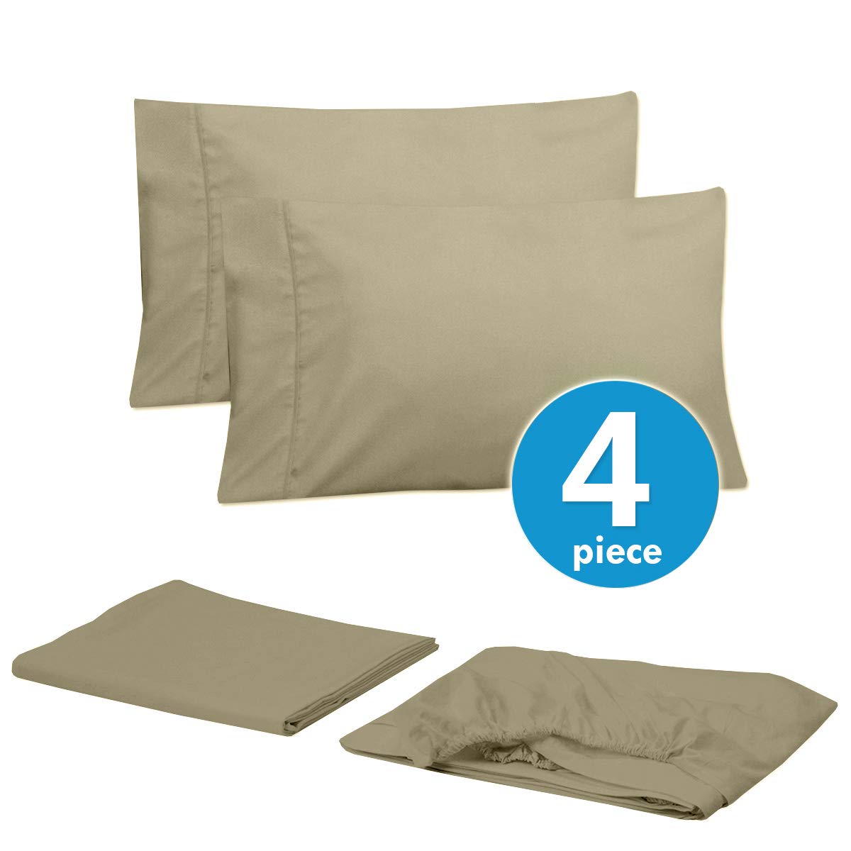 Twin Size Bed Sheets - 4 Piece 1500 Supreme Collection Fine Brushed Microfiber Deep Pocket Twin Sheet Set Bedding - 1 Extra Pillow Cases, Great Value, Twin, Sage