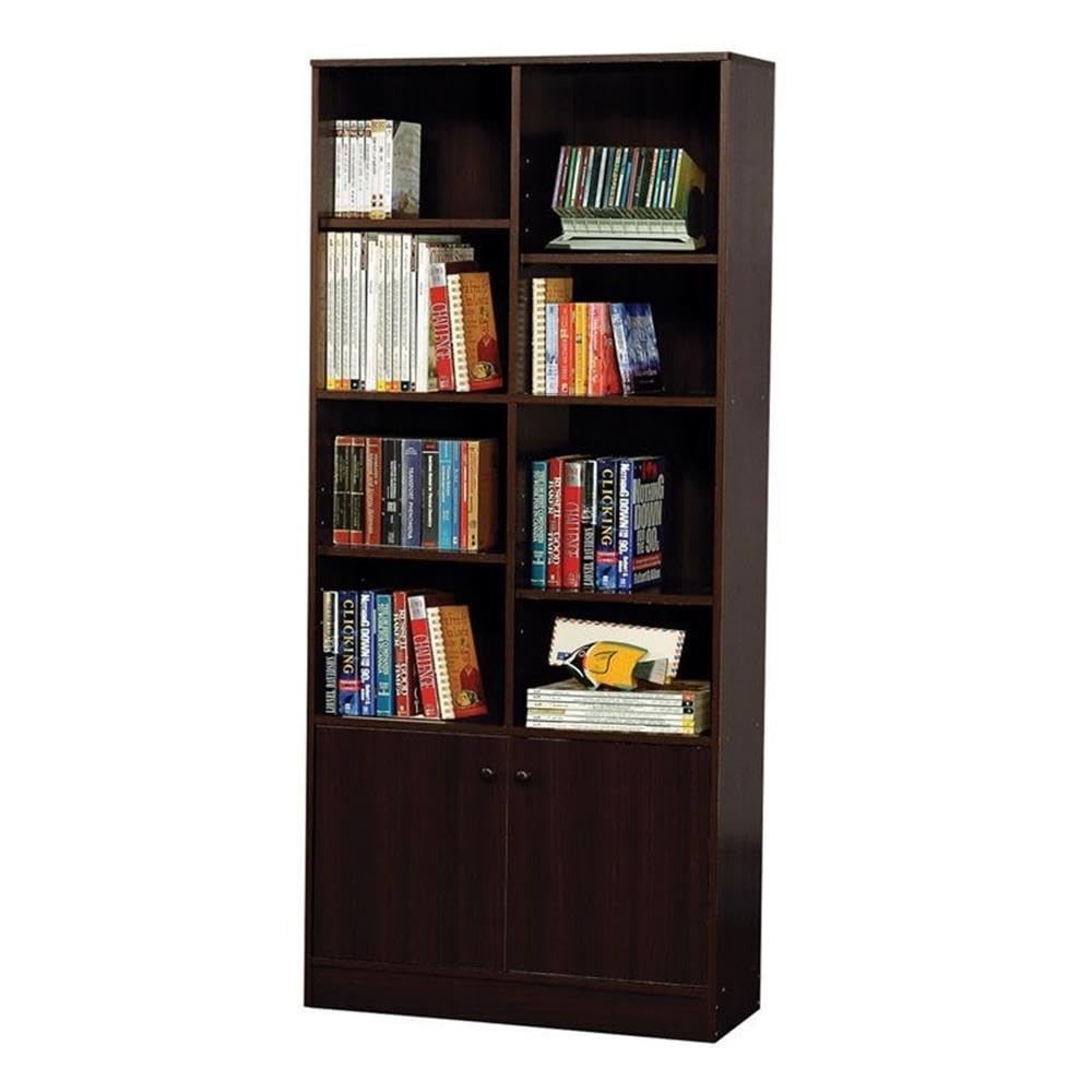 Acme Verden Bookcase with 2 Doors in Espresso