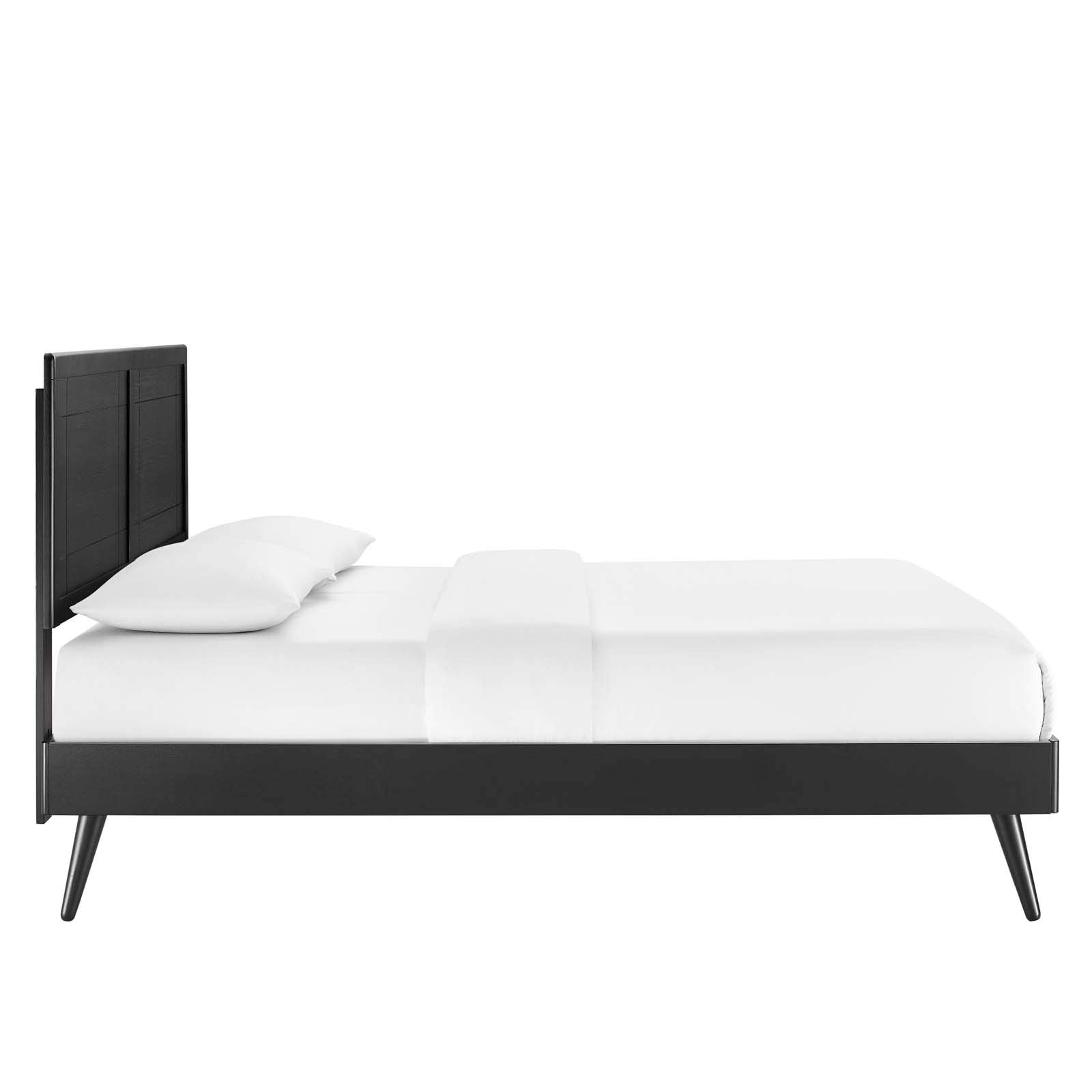 Modway Mod-6382-Blk Marlee Queen Wood Platform Bed With Splayed Legs, Black