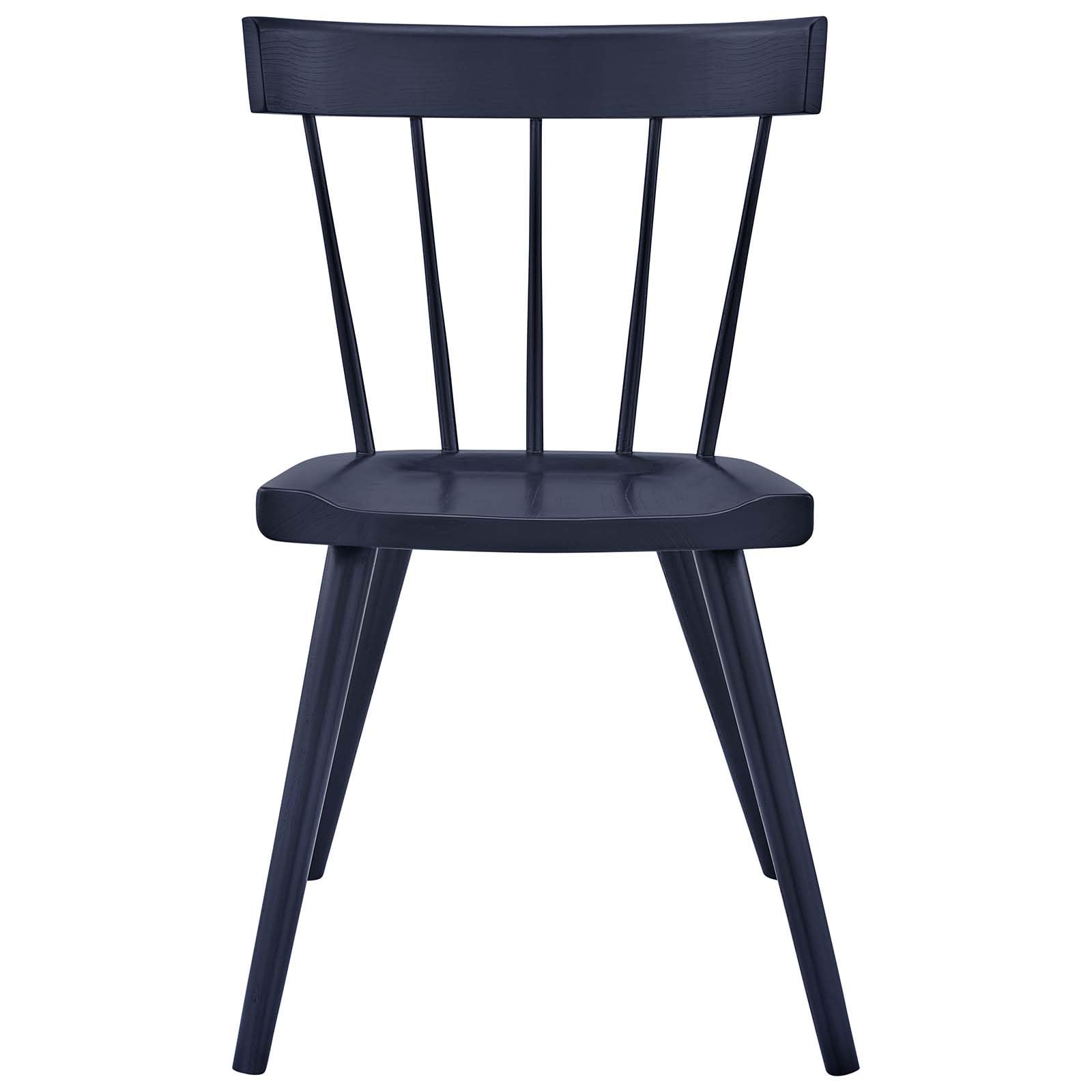 Modway Sutter Modern Farmhouse Wood Dining Chair in Midnight Blue 21 x 21.5 x 32.5