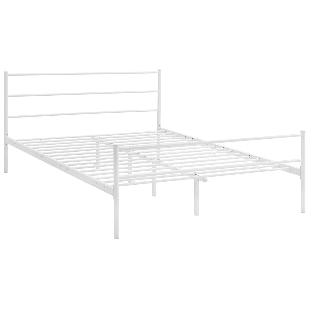 CasaFoyer Alina Platform Full Bed Frame | Rustic Charm | Sturdy Steel Frame | 1323 lbs Weight Capacity | No Box Spring Needed | Compatible with Memory Foam, Spring, Latex, Hybrid Mattresses | Mattress not included