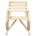 vidaXL Solid Wood Fir Patio Chair - 22.8"x22.8"x30.9" Outdoor Seating with Wagon Wheel Armrests for Garden, Deck, and Patio Comfort