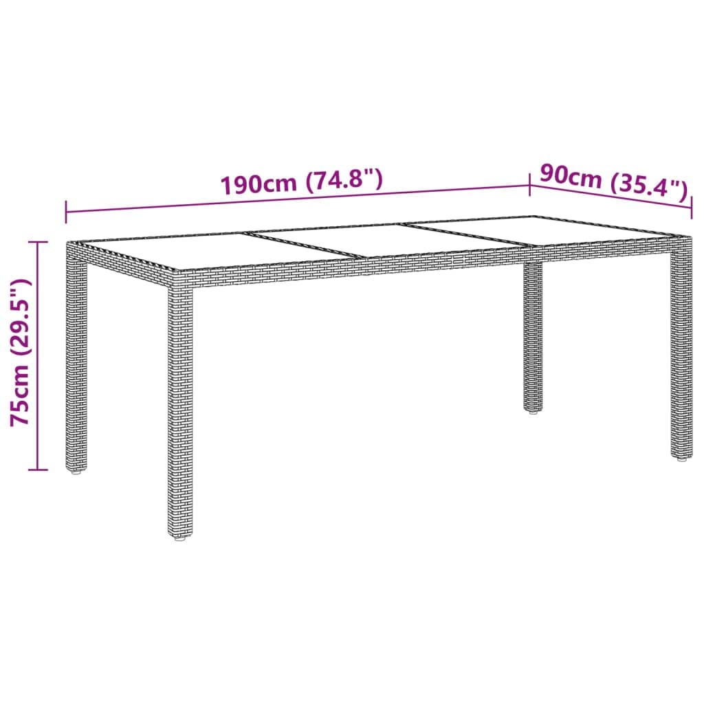 vidaXL Patio Dining Set 9 Piece Garden Outdoor Lawn Yard Terrace Balcony Backyard Table and Chair Seat Seating Furniture Poly Rattan Gray