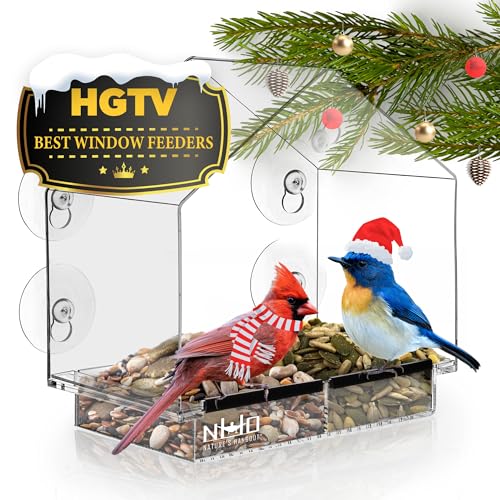 Window Bird Feeder With Strong Suction Cups, Clear Window Bird Feeders For Outside - Transparent Bird House, Balcony Glass Mount