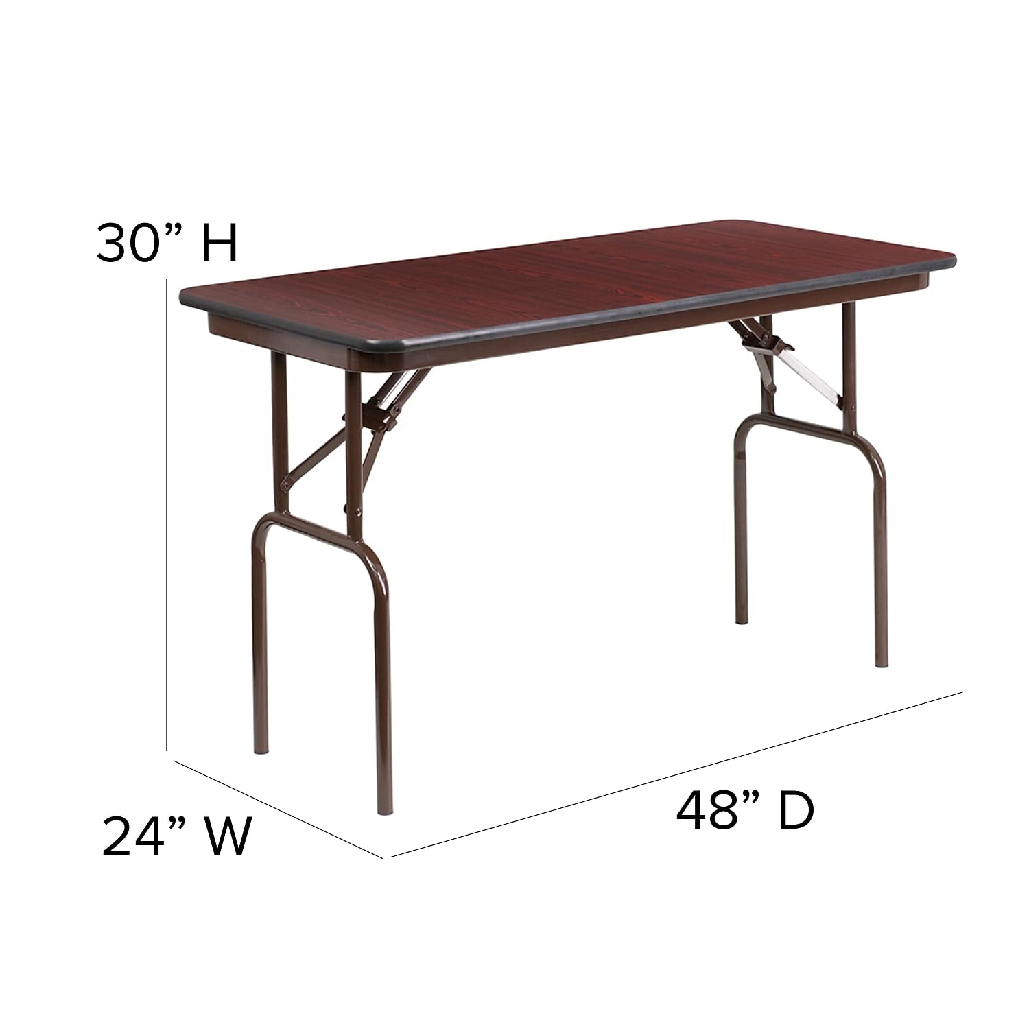 Flash Furniture Frankie 4-Foot Mahogany Melamine Laminate Folding Banquet Table