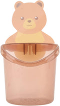 Teddy Bear Toothbrush Holder with Cup, Self Adhesive Wall Mounted Bathroom Organizer for Toothbrush, Toothpaste, Comb, Lotion &