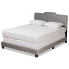 Baxton Studio Benjen Modern and Contemporary Glam Grey Velvet Fabric Upholstered Queen Size Panel Bed