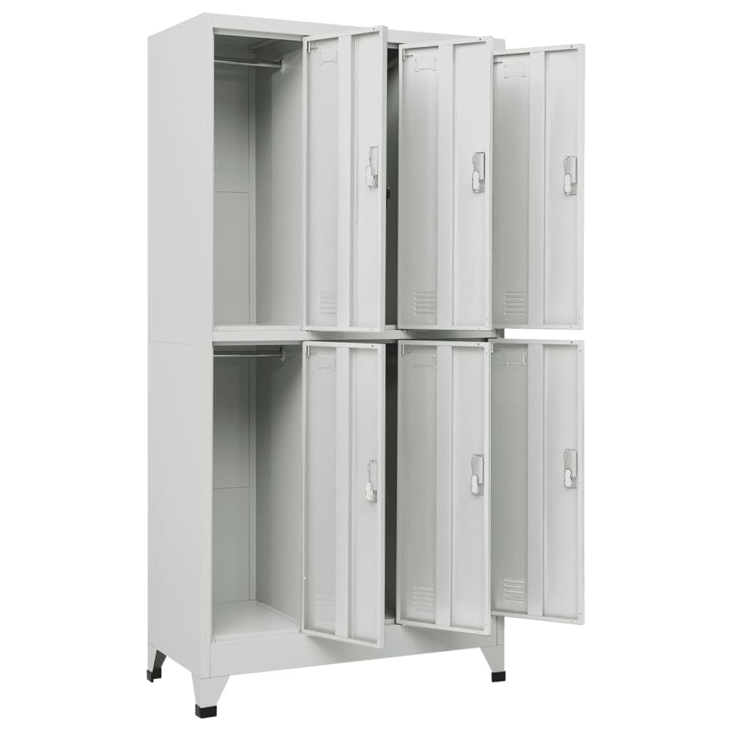 vidaXL Cabinet, Home Office Storage Cabinet with Doors and Shelves, File Cabinet for Home School Changing Room, Industrial Style, Steel Gray