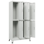 vidaXL Cabinet, Home Office Storage Cabinet with Doors and Shelves, File Cabinet for Home School Changing Room, Industrial Style, Steel Gray