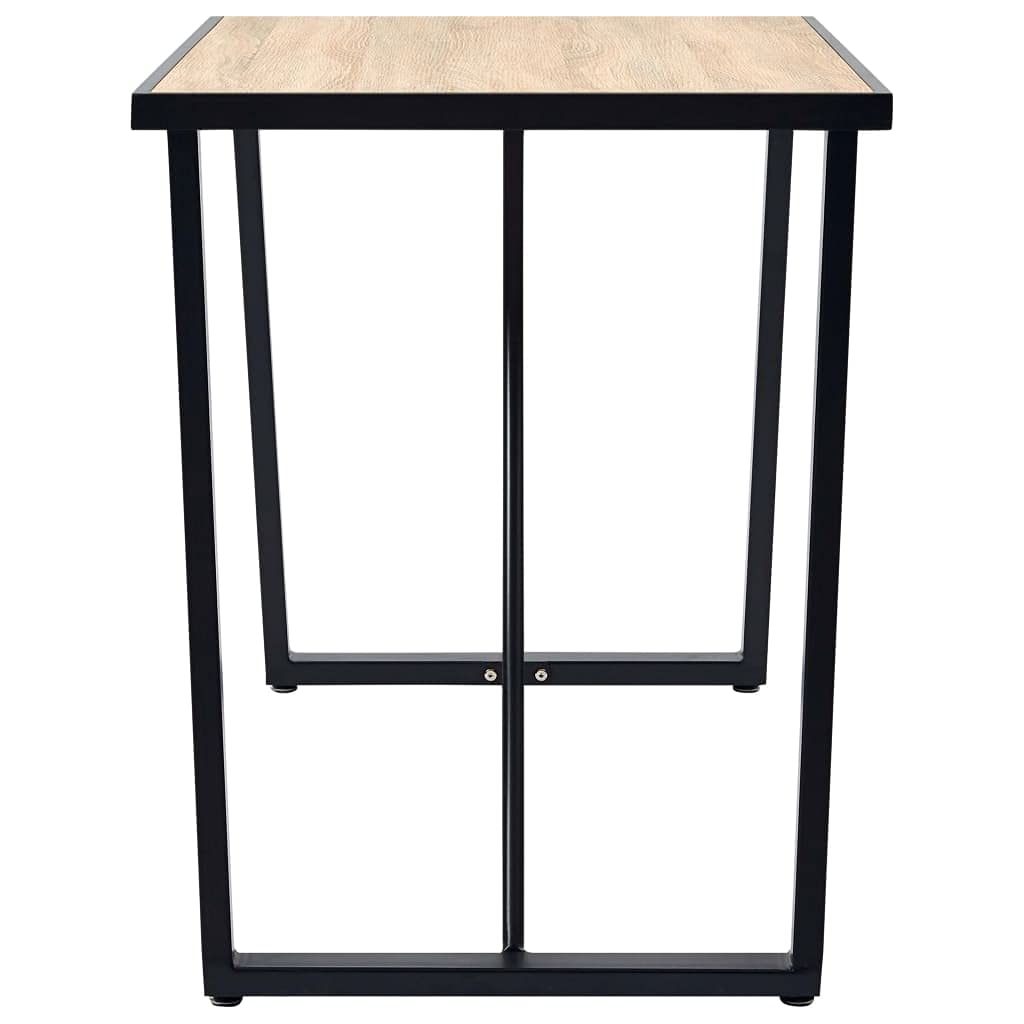 vidaXL Rectangular Dining Table - Industrial Retro Style - Oak with Wood Grain Pattern and Powder-Coated Steel Frame - Highly Stable - 47.2&quot;x23.6&quot;x29.5&quot;