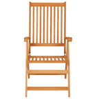 vidaXL Set of 8 Adjustable Reclining Patio Chairs - Durable Solid Teak Wood, Fine Sanded Finish - Includes Comfortable Fabric Cushions in Anthracite - Foldable, Space-Saving Design - Ideal for Out...
